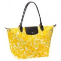 Sac A Main Longchamp soldes sortie Le Pliage Fleurs Jaune